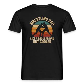 Wrestling Papa Tribute T-Shirt - Männer T-Shirt - Schwarz - Vorne - AI Model Male 178 light (178cm)