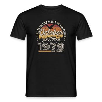 Octobre 1979 Cadeau Anniversaire - Octobre 1979 - T-shirt homme - noir - Devant - AI Model Male 178 light (178cm)