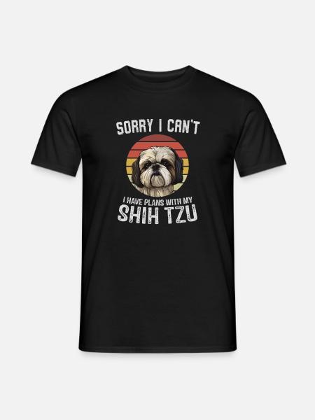 Humorystyczna koszulka z cytatem psa shih tzu - T-shirt męski - czarny