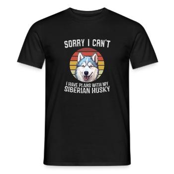 Siberian Husky Faux Vintage Design - Männer T-Shirt - Schwarz - Vorne - AI Model Male 178 light (178cm)
