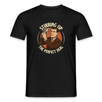 Stirring Up The Perfect Deal Funny Sarcasm - Men's T-Shirt - black - Front - AI Model Male 178 light (178cm)