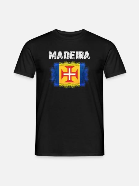 Madeira Flag Spirit Design - T-shirt homme - noir