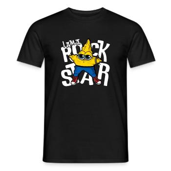 Funny Rock star Cartoon Star – Cool Music Lover - Männer T-Shirt - Schwarz - Vorne - AI Model Male 178 light (178cm)