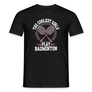 Badminton Girl Design - Männer T-Shirt - Schwarz - Vorne - AI Model Male 178 light (178cm)