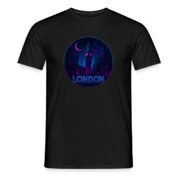 London Souvenir Cyberpunk - Männer T-Shirt - Schwarz - Vorne - AI Model Male 178 light (178cm)