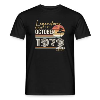 Cadeau Octobre 1979 - Génial Depuis Octobre 1979 - T-shirt homme - noir - Devant - AI Model Male 178 light (178cm)