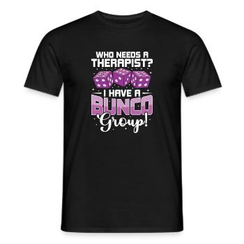 Theapie Bunco Player Dice Games Gift - Men's T-Shirt - black - Front - AI Model Male 178 light (178cm)