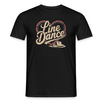 Design rétro en forme de cœur de danse en ligne - T-shirt homme - noir - Devant - AI Model Male 178 light (178cm)