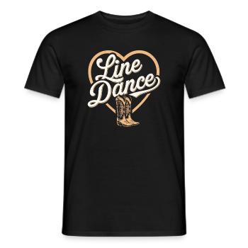Country &amp; Line Dance Motif - Men's T-Shirt - black - Front - AI Model Male 178 light (178cm)