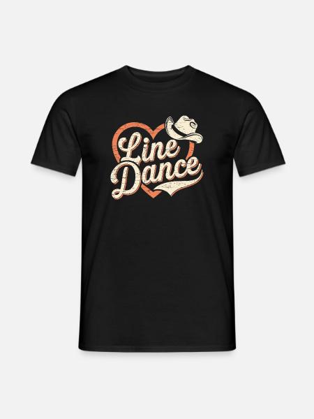 Herz und Cowboy Hut Design Linedance - Männer T-Shirt - Schwarz