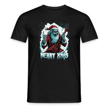 Santa Doom mit E-Gitarre - Männer T-Shirt - Schwarz - Vorne - AI Model Male 178 light (178cm)
