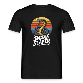 Chasseur de serpents – Retro Schlange Design - T-shirt homme - noir - Devant - AI Model Male 178 light (178cm)