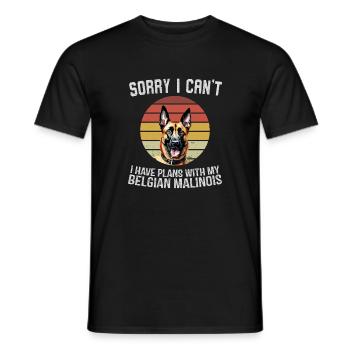 Belgischer Malinois Hund Zitat T-Shirt - Männer T-Shirt - Schwarz - Vorne - AI Model Male 178 light (178cm)