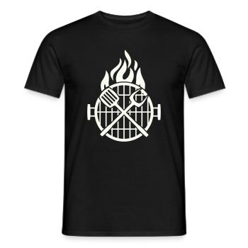 grill_grillzange- - T-shirt homme - noir - Devant - AI Model Male 178 light (178cm)