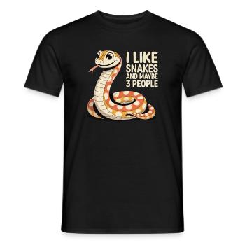 I Like Snakes – Lustiges Schlangenmotiv - Männer T-Shirt - Schwarz - Vorne - AI Model Male 178 light (178cm)