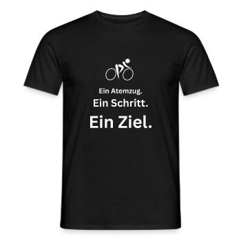 Motivational slogan bicycle everyday life - Men's T-Shirt - black - Front - AI Model Male 178 light (178cm)