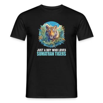 Sumatra-Tiger - Männer T-Shirt - Schwarz - Vorne - AI Model Male 178 light (178cm)