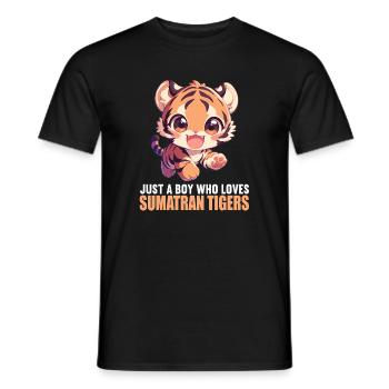 Sumatra-Tiger - Männer T-Shirt - Schwarz - Vorne - AI Model Male 178 light (178cm)
