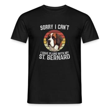 Humorvolles Bernhardiner Hund T-Shirt Design - Männer T-Shirt - Schwarz - Vorne - AI Model Male 178 light (178cm)