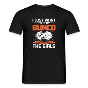 Bunco Women's Bunco Player Women's Dice Game - Men's T-Shirt - black - Front - AI Model Male 178 light (178cm)