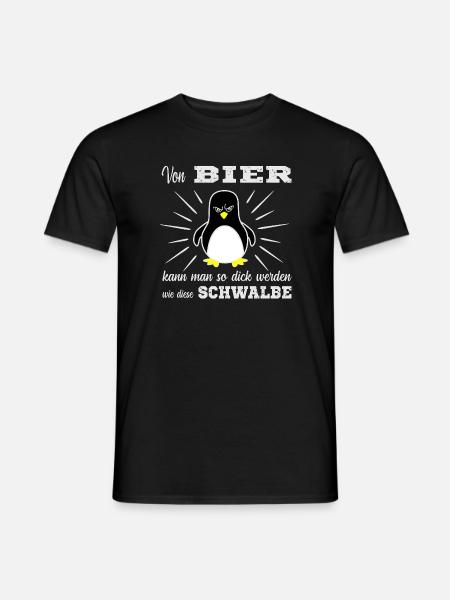 Bier Pinguin - Männer T-Shirt - Schwarz