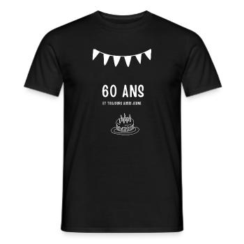 Fun 60th Anniversary Celebration - Men's T-Shirt - black - Front - AI Model Male 178 light (178cm)