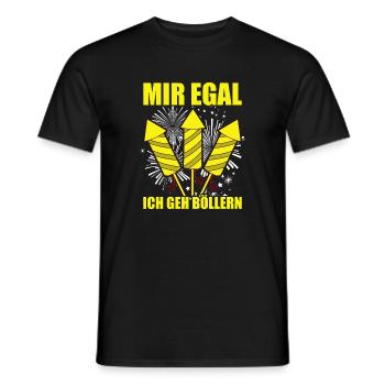 Mir egal ich geh böllern Pyrotechniker Feuerwerk - Männer T-Shirt - Schwarz - Vorne - AI Model Male 178 light (178cm)
