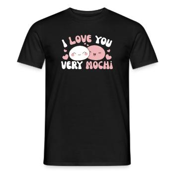 Je t’aime beaucoup mochi kawaii gâteau de riz mochi - T-shirt homme - noir - Devant - AI Model Male 178 light (178cm)