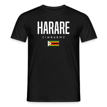 Harare, Zimbabwe - T-shirt homme - noir - Devant - AI Model Male 178 light (178cm)