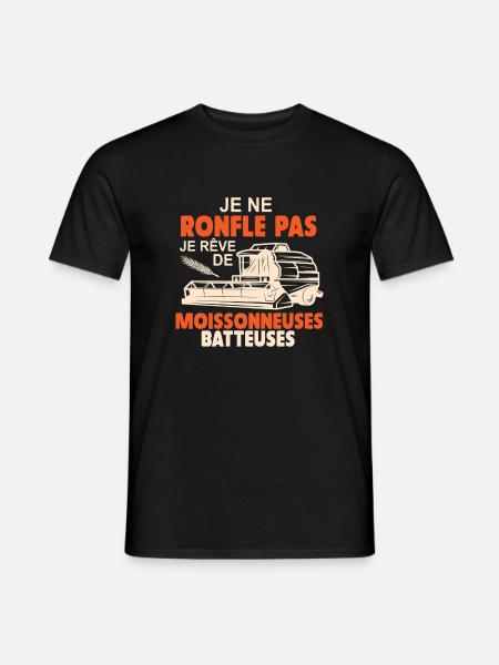 Ich träume von Mähdreschern Bauerngeschenk - Männer T-Shirt - Schwarz
