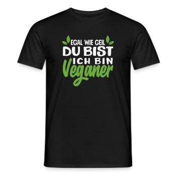 Attention I'm Vegan Funny Vegan Gift - Men's T-Shirt - black - Front - AI Model Male 178 light (178cm)