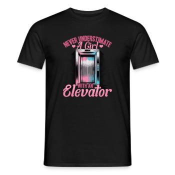 Ascenseur pour tout-petits et enfants - T-shirt homme - noir - Devant - AI Model Male 178 light (178cm)