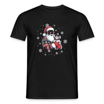 Santa Hässliche Weihnacht Und Hund - Männer T-Shirt - Schwarz - Vorne - AI Model Male 178 light (178cm)