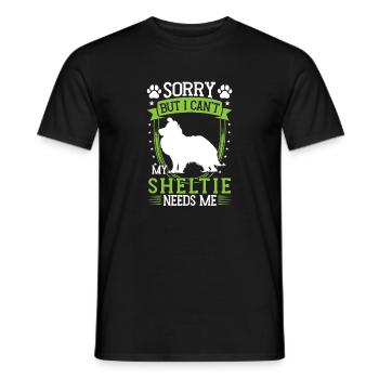 Sheltie ne peut pas Shetland Bergerdog - T-shirt homme - noir - Devant - AI Model Male 178 light (178cm)
