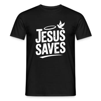Jesus rettet - Männer T-Shirt - Schwarz - Vorne - AI Model Male 178 light (178cm)