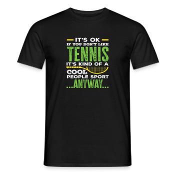 Tennis players: Tennis for cool people - Men's T-Shirt - black - Front - AI Model Male 178 light (178cm)