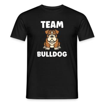 Design Dog Bulldog Team Fun - Men's T-Shirt - black - Front - AI Model Male 178 light (178cm)