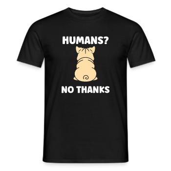 Menschliche Katze Nein Danke Bulldogge Design - Männer T-Shirt - Schwarz - Vorne - AI Model Male 178 light (178cm)