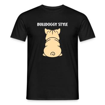 Bulldog Design Stilisierte Bulldogge - Männer T-Shirt - Schwarz - Vorne - AI Model Male 178 light (178cm)