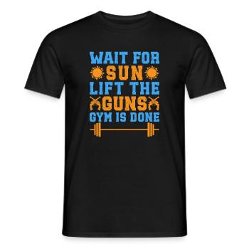 Fitness Motivation Bodybuilder Lift The Guns Gym - Men's T-Shirt - black - Front - AI Model Male 178 light (178cm)