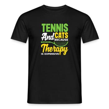 Tennis et chats pour les joueurs - T-shirt homme - noir - Devant - AI Model Male 178 light (178cm)