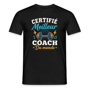 Certified Best Coach in the World - Men's T-Shirt - black - Front - AI Model Male 178 light (178cm)