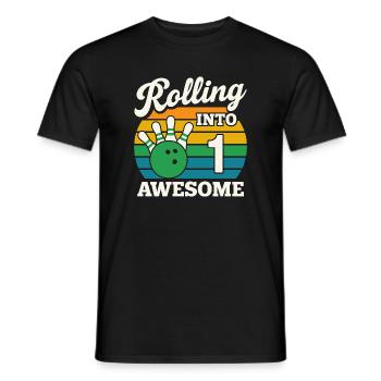 Bowling Into 1st Birthday - Men's T-Shirt - black - Front - AI Model Male 178 light (178cm)