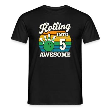 Bowling Legend 5th Birthday Design - Men's T-Shirt - black - Front - AI Model Male 178 light (178cm)