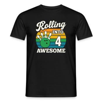 Retro Bowling 4. Geburtstag Design - Männer T-Shirt - Schwarz - Vorne - AI Model Male 178 light (178cm)