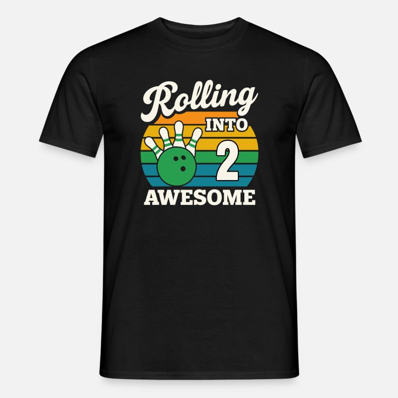 Rolling Into 2 mit Bowlingkugel - Männer T-Shirt - Schwarz