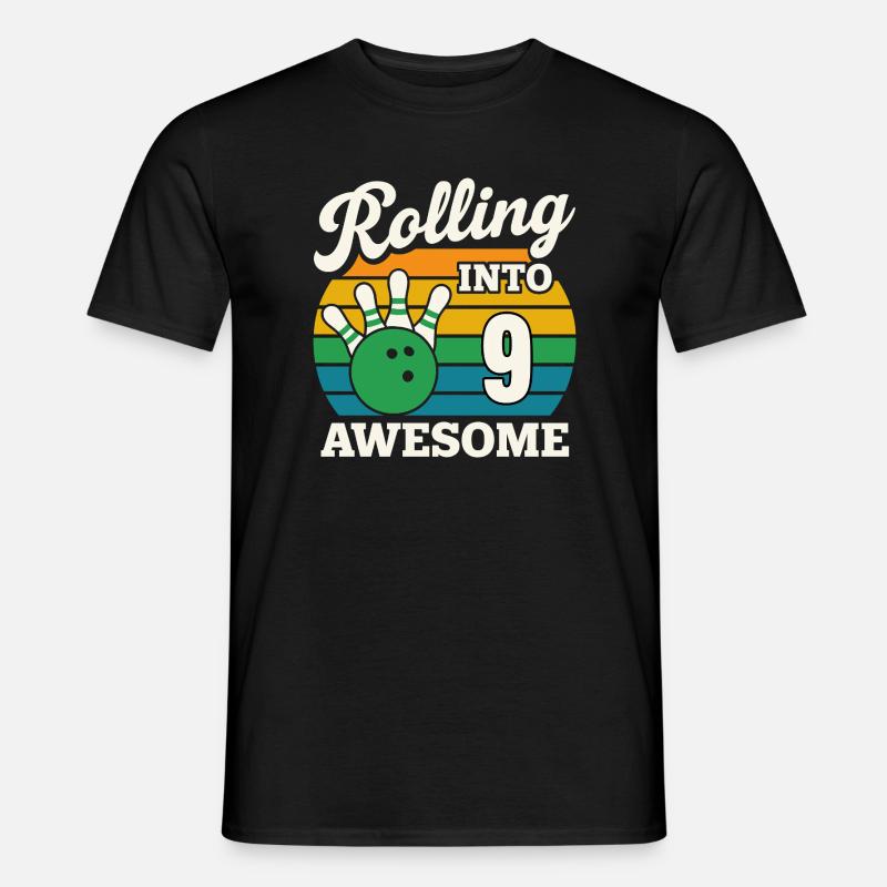 Rolling Into 9 Awesome Bowling Design - Männer T-Shirt - Schwarz