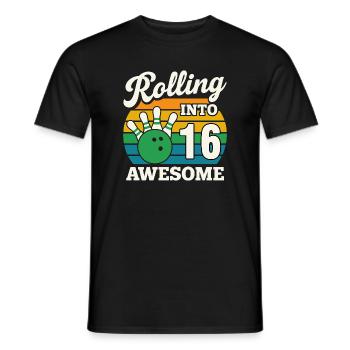 Se lancer dans la célébration de l’anniversaire de 16 ans - T-shirt homme - noir - Devant - AI Model Male 178 light (178cm)