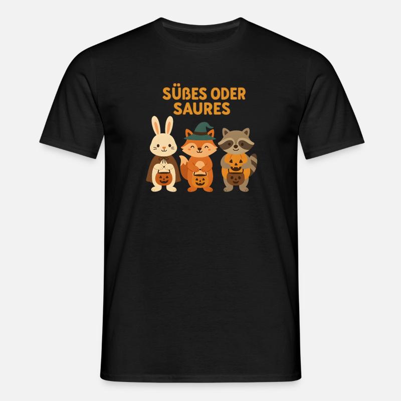 Süßes oder Saures - Waldtiere - Männer T-Shirt - Schwarz