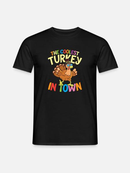 The coolest turkey in town - Männer T-Shirt - Schwarz